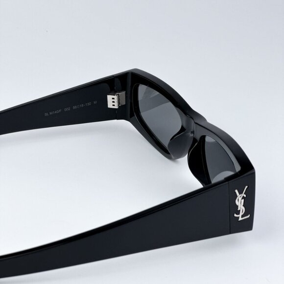 Saint Laurent SLM140/F 002 BRAND NEW Sunglasses Black Grey Silver Mirror Unisex main image 8